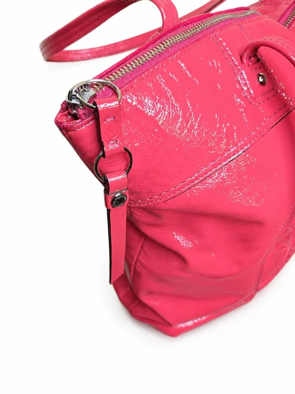 Coach‎ Laura F18900 Coral Pink Patent Leather Large Tote Bag
